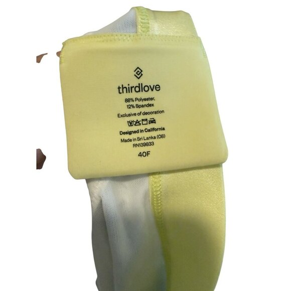 ThirdLove Womens Adjustable Sports Bra Strap Full Coverage Splash Yellow 40F NWT - Picture 7 of 7
